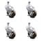 Service Caster 4 Inch High Temp Glass Filled Nylon 1/2 Inch Threaded Stem Caster Set with Brake SCC-TS20S414-GFNSHT-TLB-121315-4 - alternate 1
